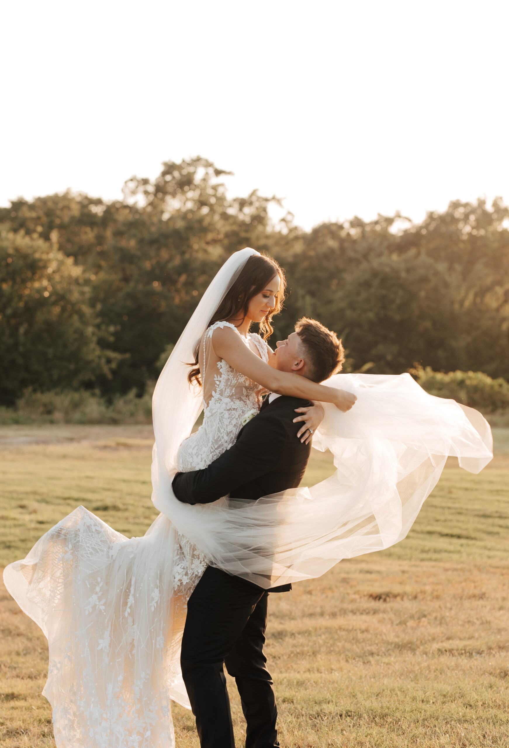 Couple at sunset at Hillside Estate Wedding in Dallas